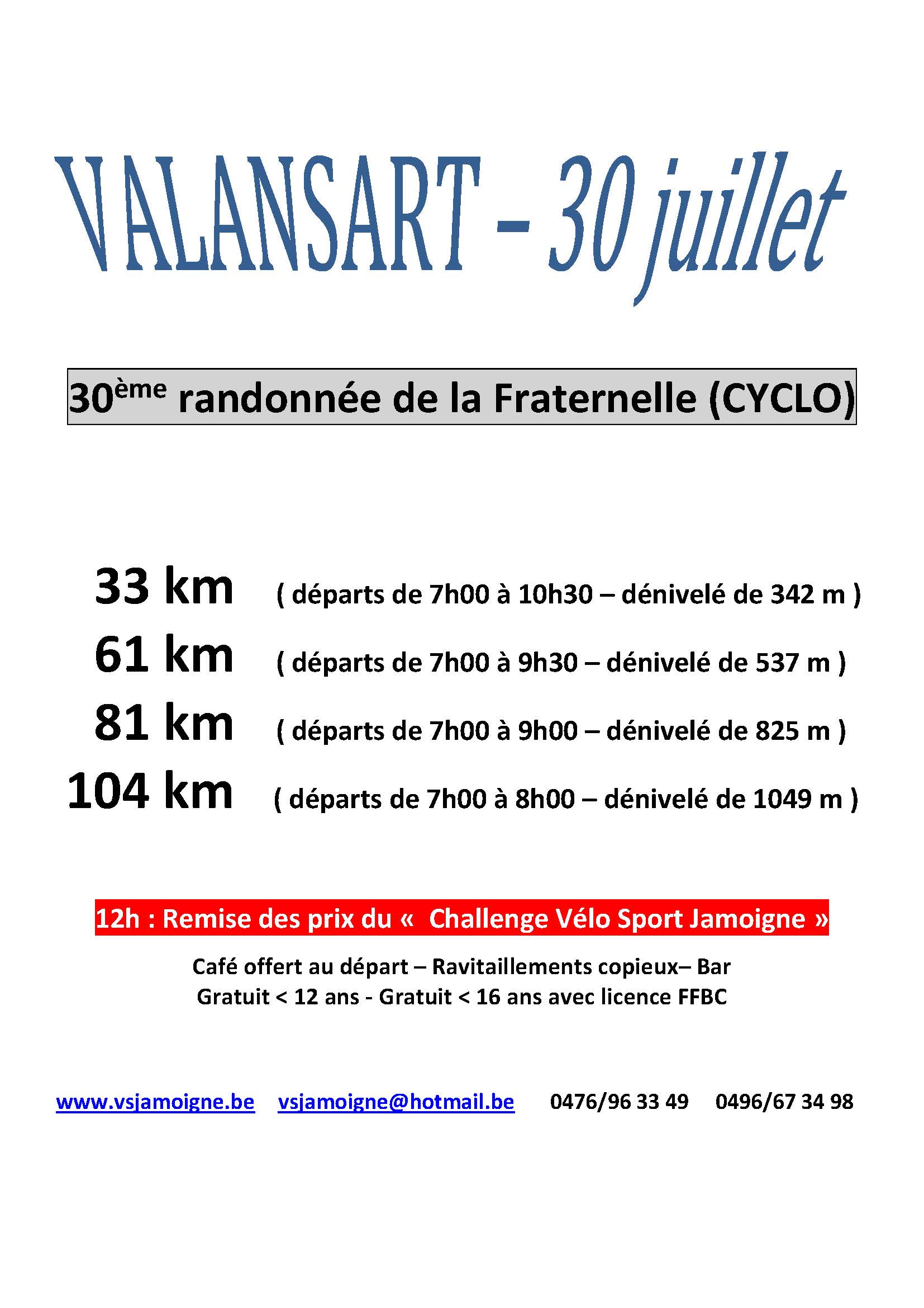 Randonnée Velo de la Fraternelle à Valansart