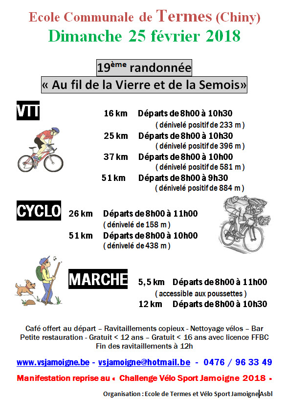 Termes : Randonnées VTT, CYCLO et MARCHE