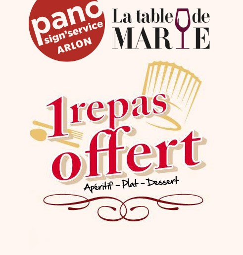 GAGNEZ VOTRE REPAS DANS UN RESTAURANT POUR 2 PERSONNES AVEC PANO SIGN SERVICE ARLON